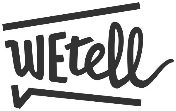 Das WEtell Logo mit dem charakteristischen, schematischen Megafon